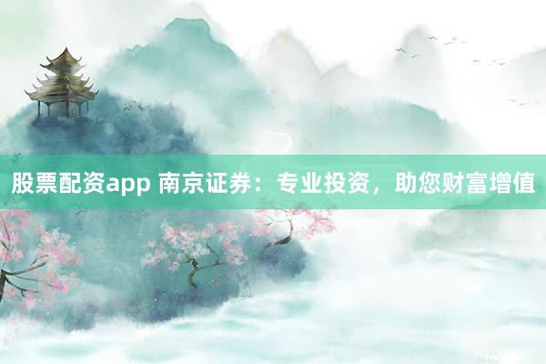 股票配资app 南京证券：专业投资，助您财富增值