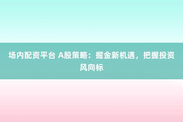 场内配资平台 A股策略：掘金新机遇，把握投资风向标