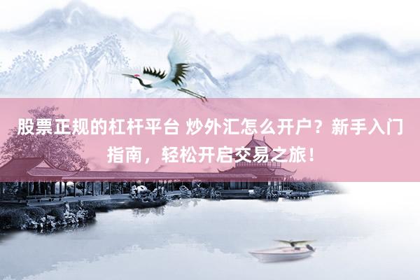 股票正规的杠杆平台 炒外汇怎么开户？新手入门指南，轻松开启交易之旅！