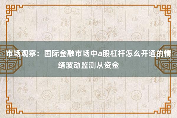 市场观察：国际金融市场中a股杠杆怎么开通的情绪波动监测从资金