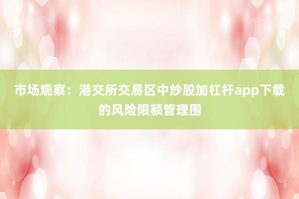市场观察：港交所交易区中炒股加杠杆app下载的风险限额管理围