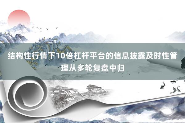 结构性行情下10倍杠杆平台的信息披露及时性管理从多轮复盘中归