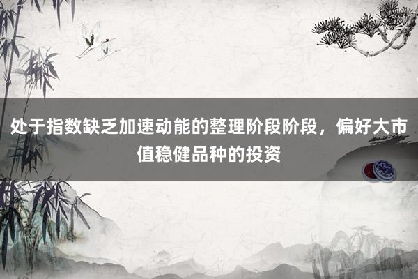 处于指数缺乏加速动能的整理阶段阶段，偏好大市值稳健品种的投资