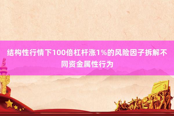 结构性行情下100倍杠杆涨1%的风险因子拆解不同资金属性行为