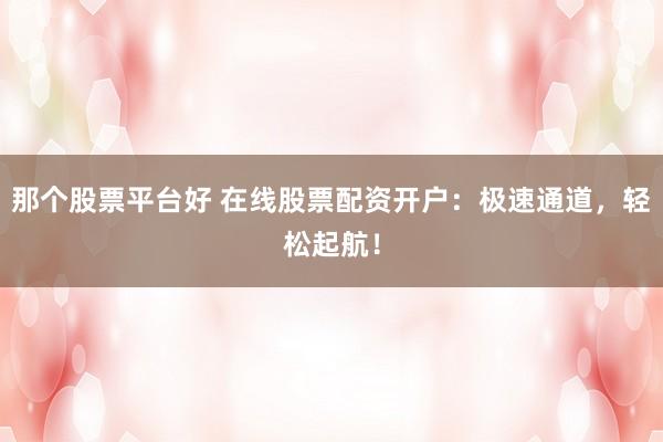 那个股票平台好 在线股票配资开户：极速通道，轻松起航！