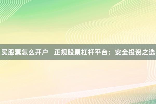 买股票怎么开户   正规股票杠杆平台：安全投资之选
