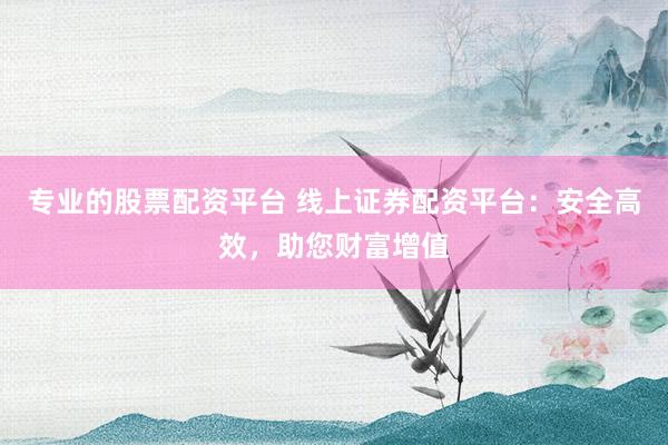 专业的股票配资平台 线上证券配资平台：安全高效，助您财富增值